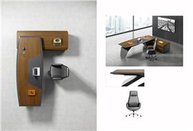 時尚總裁木質(zhì)油漆大班臺