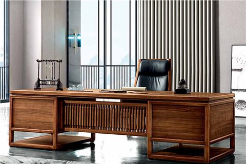 明代風(fēng)格新中式實木大班臺楠木總裁辦公桌