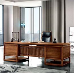 明代風(fēng)格新中式實(shí)木大班臺(tái)楠木總裁辦公桌