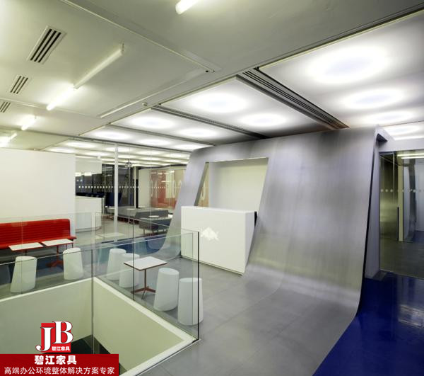 上海碧江辦公家具打造紅牛飲料上海分公司前臺(tái)接待區(qū)辦公家具