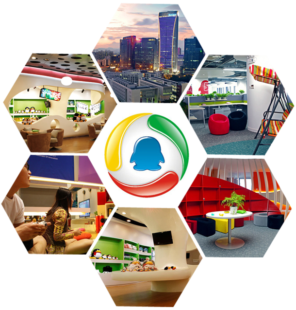 騰訊現(xiàn)代時尚高端辦公家具環(huán)境