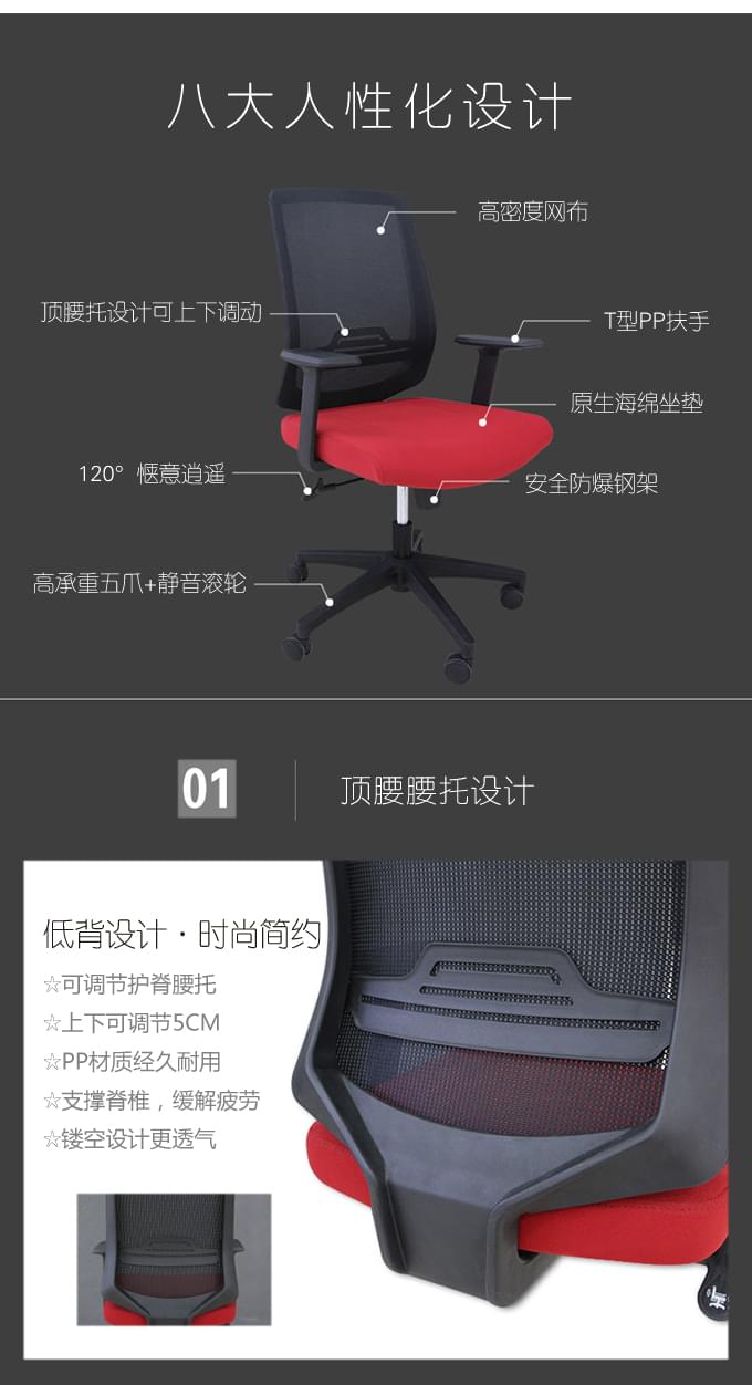 簡約透氣辦公椅 職員工作轉(zhuǎn)椅