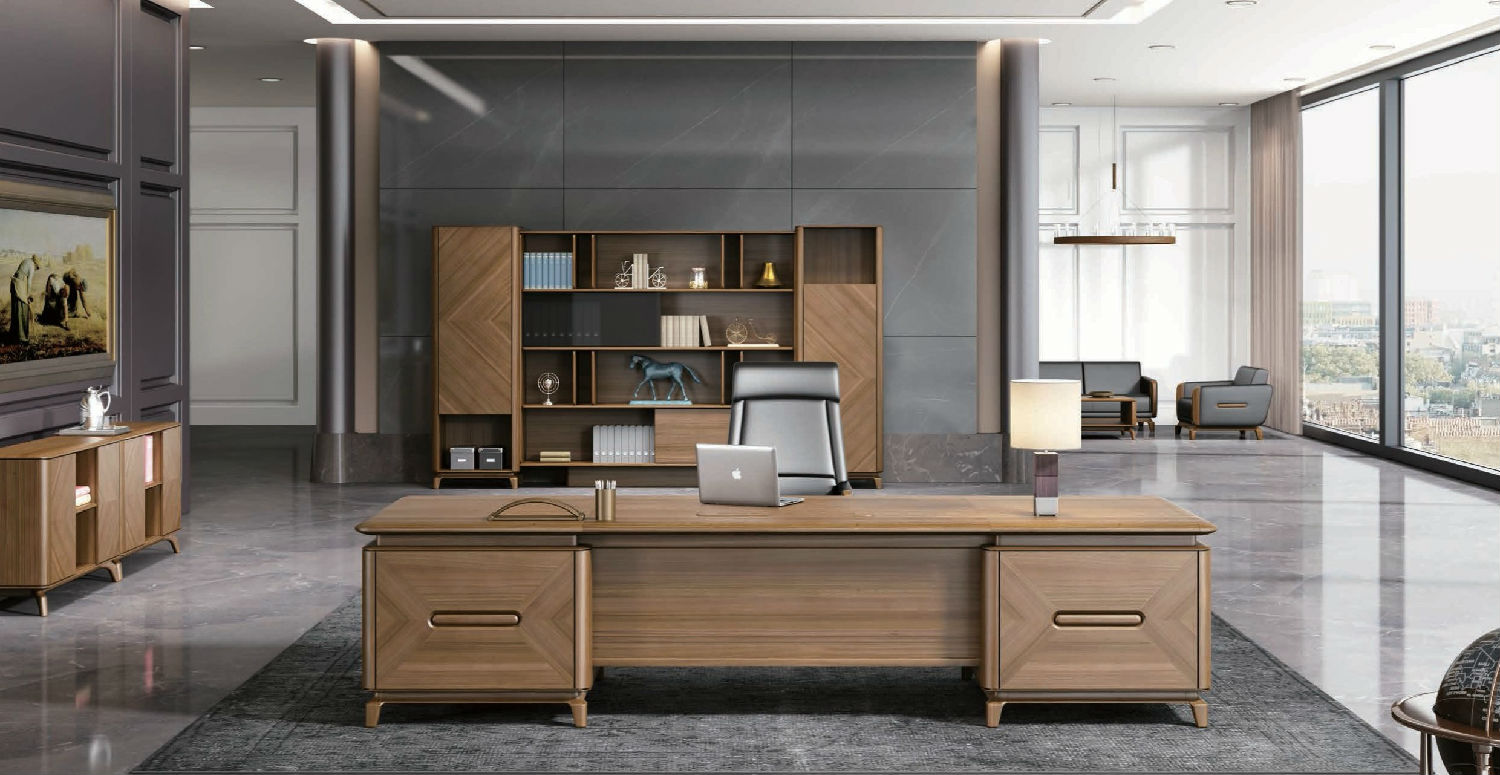 實(shí)木大班臺辦公桌