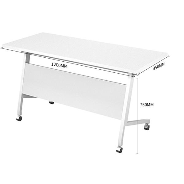 白色板式學(xué)生辦公折疊帶輪多功能員工會(huì)議培訓(xùn)條桌椅組合