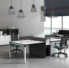 現(xiàn)代簡約電腦屏風(fēng)工作位職員辦公桌